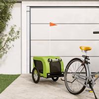 VidaXL Hondenfietstrailer oxford stof en ijzer groen en zwart - thumbnail