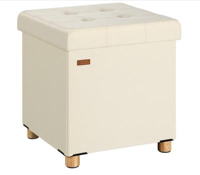 Opvouwbare poef met opslag donkergrijs Opvouwbare poef met opslag donkergrijs