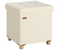 Opvouwbare poef met opslag donkergrijs - thumbnail