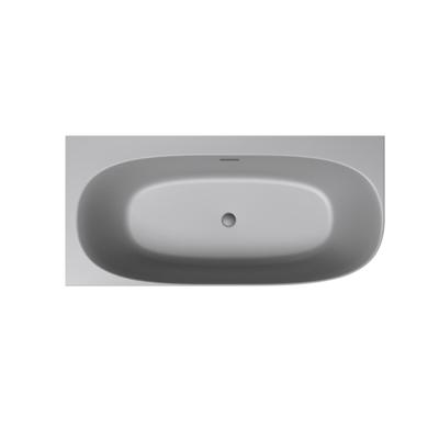 Half Vrijstaand Ligbad Riho Phatos Corner 170x80x57 cm Rechts Incl. Pop Up Waste, Sifon en Afvoer Stone Grey