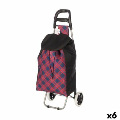 Winkelwagen Kinvara Blauw Roze 33 L 35,5 x 28 x 94 cm Ruiten (6 Stuks)