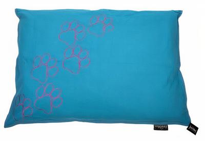 Lex & Max Hondenkussen Happy Feet Blauw - 100 x 70cm - Kussenhoes