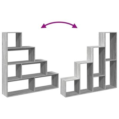 Kamerscherm / boekenkast 143,5x29x143,5 cm hout grijs sonoma