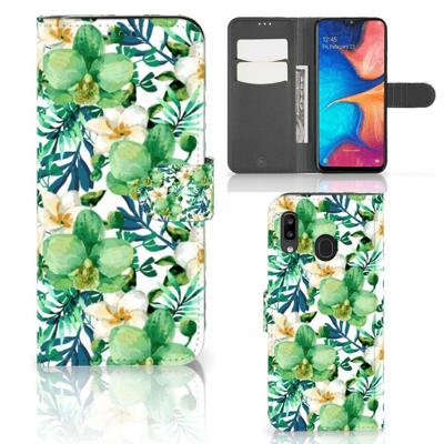 Samsung Galaxy A30 Hoesje Orchidee Groen Samsung Galaxy A30 Hoesje Orchidee Groen
