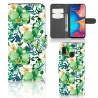 Samsung Galaxy A30 Hoesje Orchidee Groen - thumbnail
