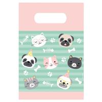 Amscan Hello pets geschenktas hond/kat 23.5 cm set van 8 | 20 stuks - thumbnail