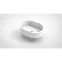 Arcqua Case waskom - 40x28cm - Ovaal - Cast marble Wit Glans WAS105562 - thumbnail