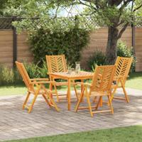 Tuinstoel 4 pcs Bruin 57 x 72 x 109 cm Massief Acaciahout - thumbnail