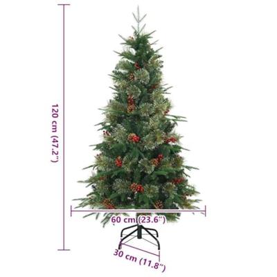 VidaXL Kunstmatige inklapbare kerstboom groen 120 cm pe en pvc
