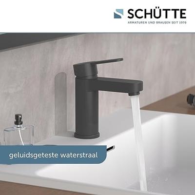 Wastafelkraan Schutte Elephant Mengkraan Eéngreeps Zwart Inclusief Click Waste