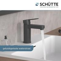 Wastafelkraan Schutte Elephant Mengkraan Eéngreeps Zwart Inclusief Click Waste - thumbnail