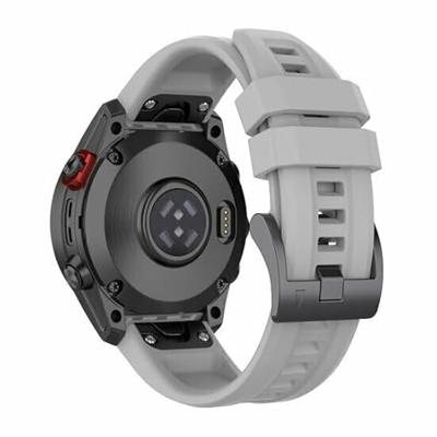 By Qubix - Siliconen sportbandje - Grijs - Compatible met Garmin Descent G2 - Compatible Garmin bandje - Bandbreedte: 22mm