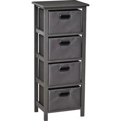 Zeer Mooie Ladekast met 4 Manden/Laden 93x41x31cm - Ladekast - MDF Hout - Antraciet/Zwart - Opbergen - Meubel - Interieur - Polyester - Manden Zeer Mooie Ladekast met 4 Manden/Laden 93x41x31cm - Ladekast - MDF Hout - Antraciet/Zwart - Opbergen - Meubel - Interieur - Polyester - Manden