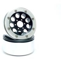 Metsafil 1:10 Crawler Velgen Gun Zwart/zilver 1 paar - thumbnail