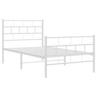 Bedframe met hoofd- en voeteneinde metaal wit 100x200 cm - thumbnail