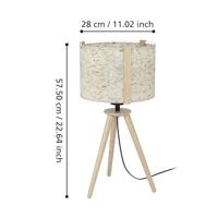 Stars of Light Tafellampje TripodHontongas hout met beige kap - 390325 - thumbnail
