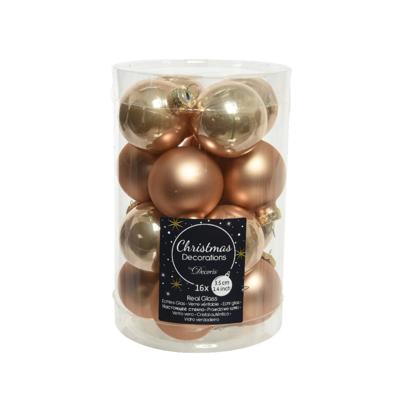 Decoris kerstballen glas toffee 3,5cm 16st Decoris kerstballen glas toffee 3,5cm 16st