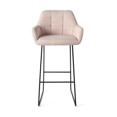 Jesper Home Barkruk 'Noto' Slide Black, kleur Petal Pink (zithoogte 75cm)