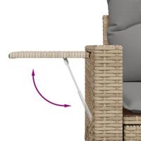 14-delige Loungeset met kussens poly rattan beige - thumbnail