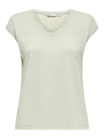 Only Onlsilvery S/s V Neck Lurex Top Jrs Noos T-shirts Green Lily - thumbnail