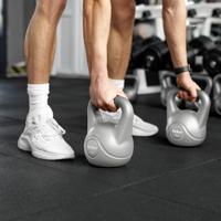 REBEL ACTIVE Kettlebell bitumineus grijs 10 kg - thumbnail