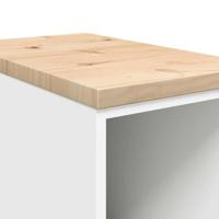 Garagekast 30x51x85 cm massief grenenhout wit - thumbnail