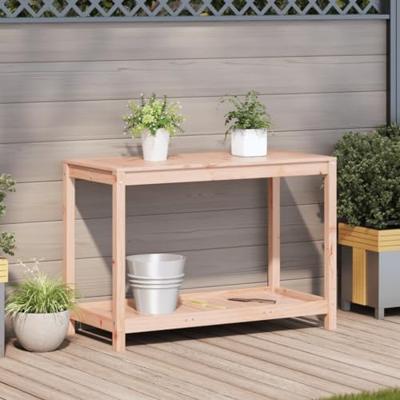 VidaXL Oppottafel met schap 108x50x75 cm massief douglashout