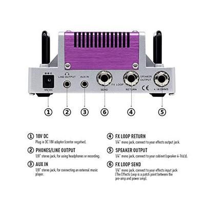 Hotone Nano Legacy Purple Wind 5 Watt gitaarversterker top Hotone Nano Legacy Purple Wind 5 Watt gitaarversterker top