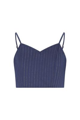 Like Flo winter crop top meisjes teens - vany blauw - Emille - gestreept