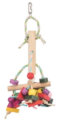 TRIXIE SPEELGOED MET PAPIEREN BANDJES HOUT MEERKLEURIG 31 CM 3 ST