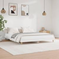 Bedframe bewerkt hout hoogglans wit 200x200 cm - thumbnail