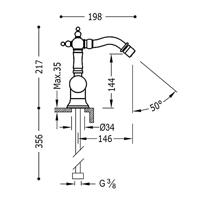 Bidetmengkraan Tres Clasic Opbouw 1 Hendel Chroom - thumbnail