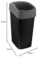Curver flip bin prullenbak - grijs - 45 liter - thumbnail