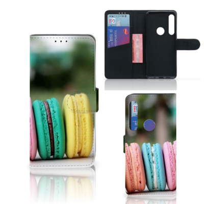 Motorola One Action | Book Cover | Macarons | Portemonnee hoesje Motorola One Action | Book Cover | Macarons | Portemonnee hoesje