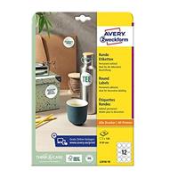 Avery Zweckform ronde etiketten, diameter 60 mm, wit, permanent klevend, 120 etiketten, 10 vellen - thumbnail