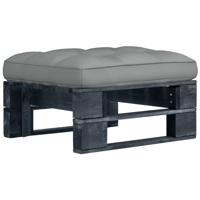 Tuinhocker pallet zwart geïmpregneerd grenenhout - thumbnail