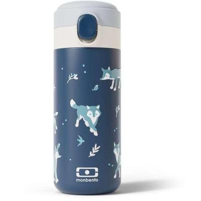 Geïsoleerde waterfles met tuit - MONBENTO - Kinderen - Snelopenende dop - Pop Wolf