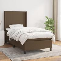 Boxspring met matras stof donkerbruin 90x200 cm - thumbnail