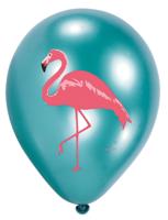 Amscan ballonnen flamingo 27 cm blauw/groen 6 stuks - thumbnail