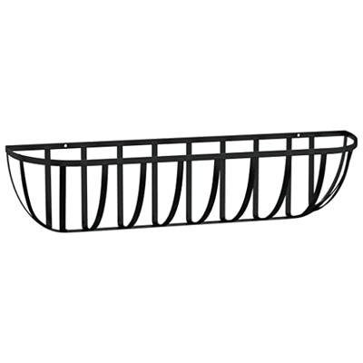 VidaXL Wandbakken 2 st met kokosvezel 61x19x16 cm staal zwart