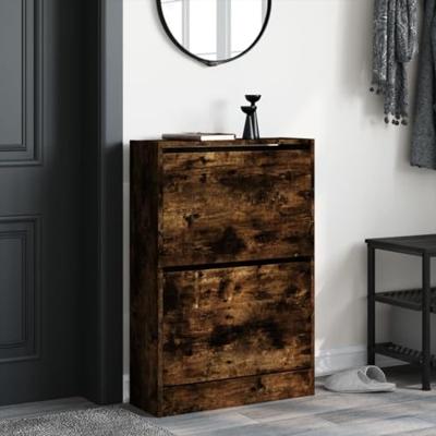 VidaXL Schoenenkast 60x21x87,5 cm bewerkt hout gerookt eikenkleurig