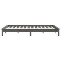 Bedframe massief grenenhout grijs 200x200 cm - thumbnail