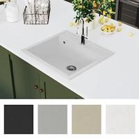 Gootsteen enkele bak graniet wit - thumbnail