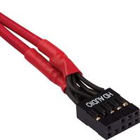 Corsair Premium verlengkabel voor voorpaneel, met ommanteling, rood - thumbnail