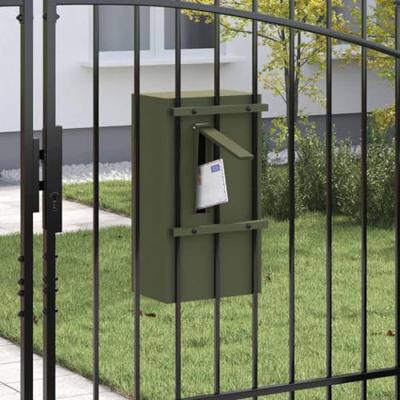 VidaXL Brievenbus met opslag met slot olijfgroen 30 x 20 x 55 cm staal