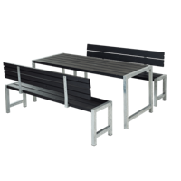 Picknickset Modern Zwart 2 Rugleuningen - thumbnail