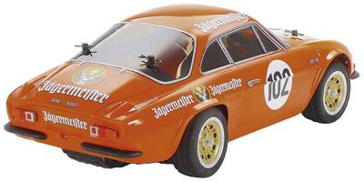 Tamiya 1:10 RC auto Elektro Racewagen Renault Alpine 110 Jägermeister Oranje Brushed Bouwpakket
