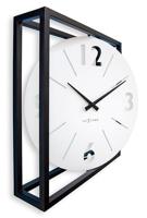 NeXtime - Tafel-|Wandklok 40x40x9,5cm - Stil - Zwart|Wit - Metaal - - thumbnail
