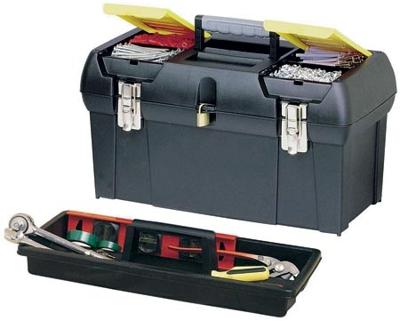 STANLEY 1-92-067 Werkzeugbox Millenium Kunst. 610x270x284mm Metallverschluss Gereedschapsbox Zwart, Geel