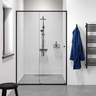 Sealskin Contour Schuifdeur voor Nis 140x200 cm 6mm Helderglas Mat Zwart
